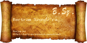 Bertram Szonóra névjegykártya